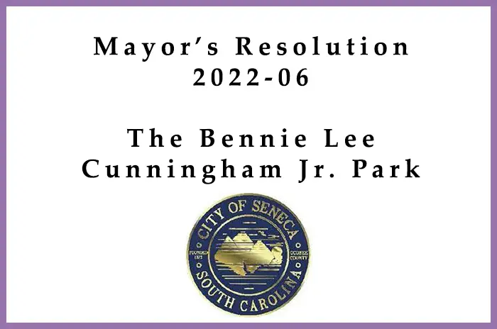 The Bennie Lee Cunningham Jr. Park - Resolution 2022-06