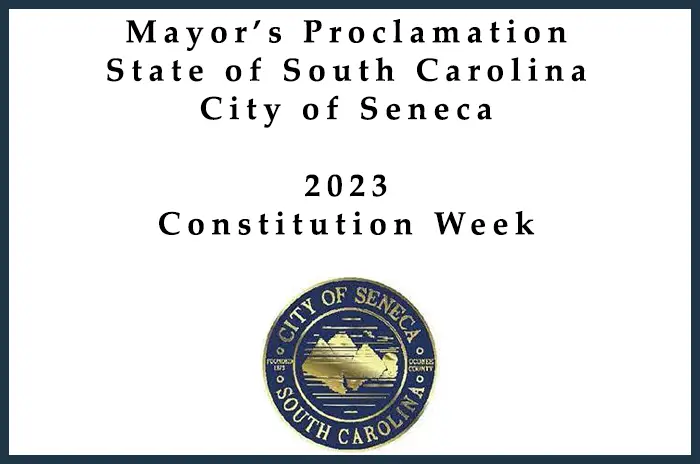 Mayor's Proclamation - Constitution Week - 2023