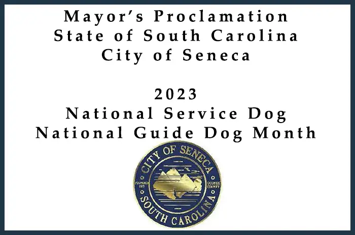 Mayor's Proclamation - National Service/Guide Dog Month - 2023