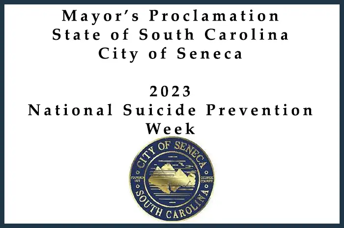 Mayor's Proclamation - National Suicide Prevention Week - 2023