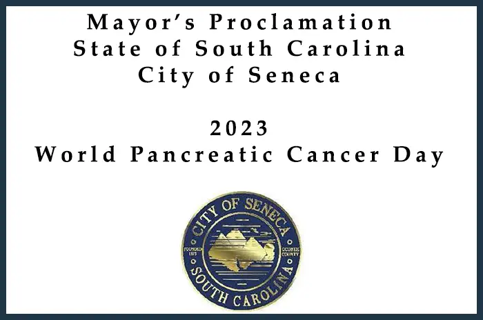 Mayor's Proclamation - World Pancreatic Cancer Day - 2023