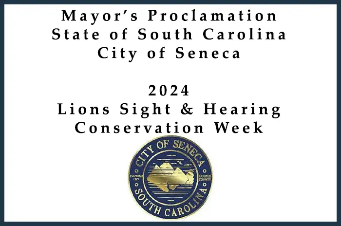 Mayor's Proclamation - Lions Sight & Hearing Conservation Week - 2024