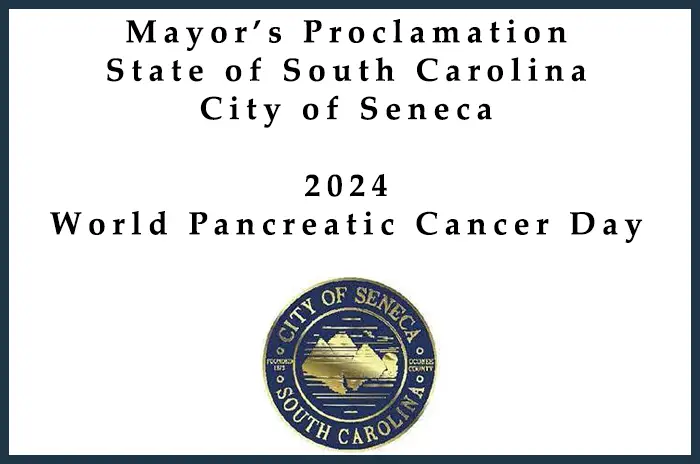 Mayor's Proclamation - World Pancreatic Cancer Day - 2024